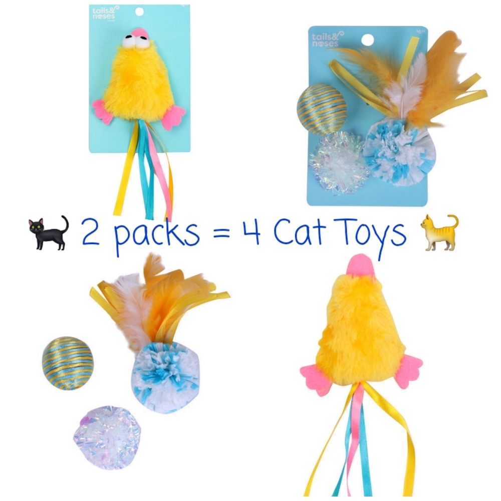👀50% OFF - NWT‼️ 2 packs of Tails & Noses Cat Toys, Total of 4 Separate Toys